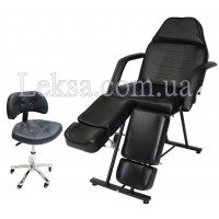 КРЕСЛО КУШЕТКА ПЕДИКЮРНОЕ LS-240 BLACK + стульчик мастера педикюра 780 КРЕСЛО КУШЕТКА ПЕДИКЮРНОЕ LS-240 BLACK + стульчик мастера педикюра 780