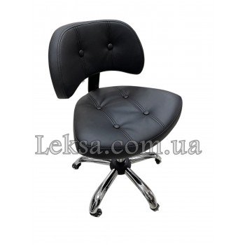 СТУЛЬЧИК МАСТЕРА СО СПИНКОЙ LS-780 BLACK низкий педикюрный