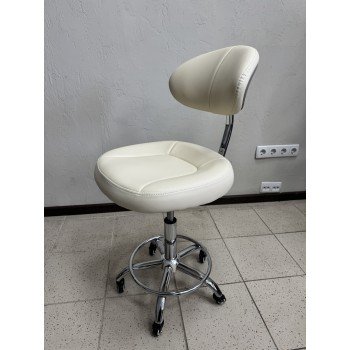 СТУЛЬЧИК МАСТЕРА СО СПИНКОЙ LS-1178-1 CREAM