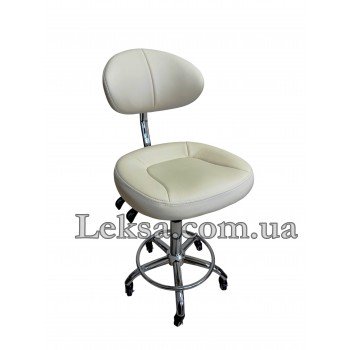 СТУЛЬЧИК МАСТЕРА СО СПИНКОЙ LS-1178-1 CREAM