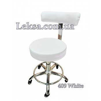 СТУЛЬЧИК МАСТЕРА  СО СПИНКОЙ DS-409 White