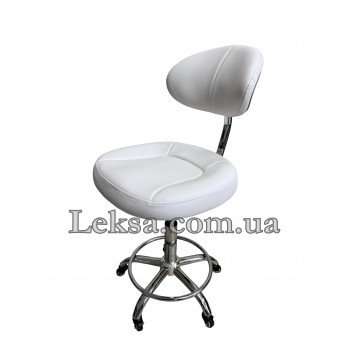 СТУЛЬЧИК МАСТЕРА СО СПИНКОЙ LS-1178-1 WHITE