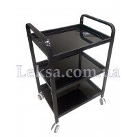КОСМЕТОЛОГИЧЕСКАЯ ТЕЛЕЖКА MZT-099-1 Black с отверстием под лампу лупу