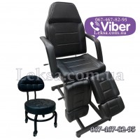  ПЕДИКЮРНЕ КРІСЛО КУШЕТКА 246Т +Стілець майстра педикюра 929