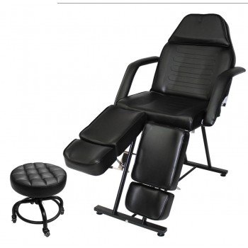 КРЕСЛО КУШЕТКА ПЕДИКЮРНОЕ LS-240 BLACK + стульчик мастера  990