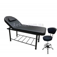 КУШЕТКА КОСМЕТОЛОГИЧЕСКАЯ LS-266A Black + стульчик мастера 591