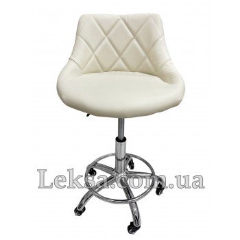 СТУЛЬЧИК МАСТЕРА СО СПИНКОЙ LS-555 cream