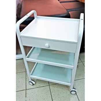 КОСМЕТОЛОГИЧЕСКАЯ ТЕЛЕЖКА MZT-099-4 с ящиком и отверстиями под лампу